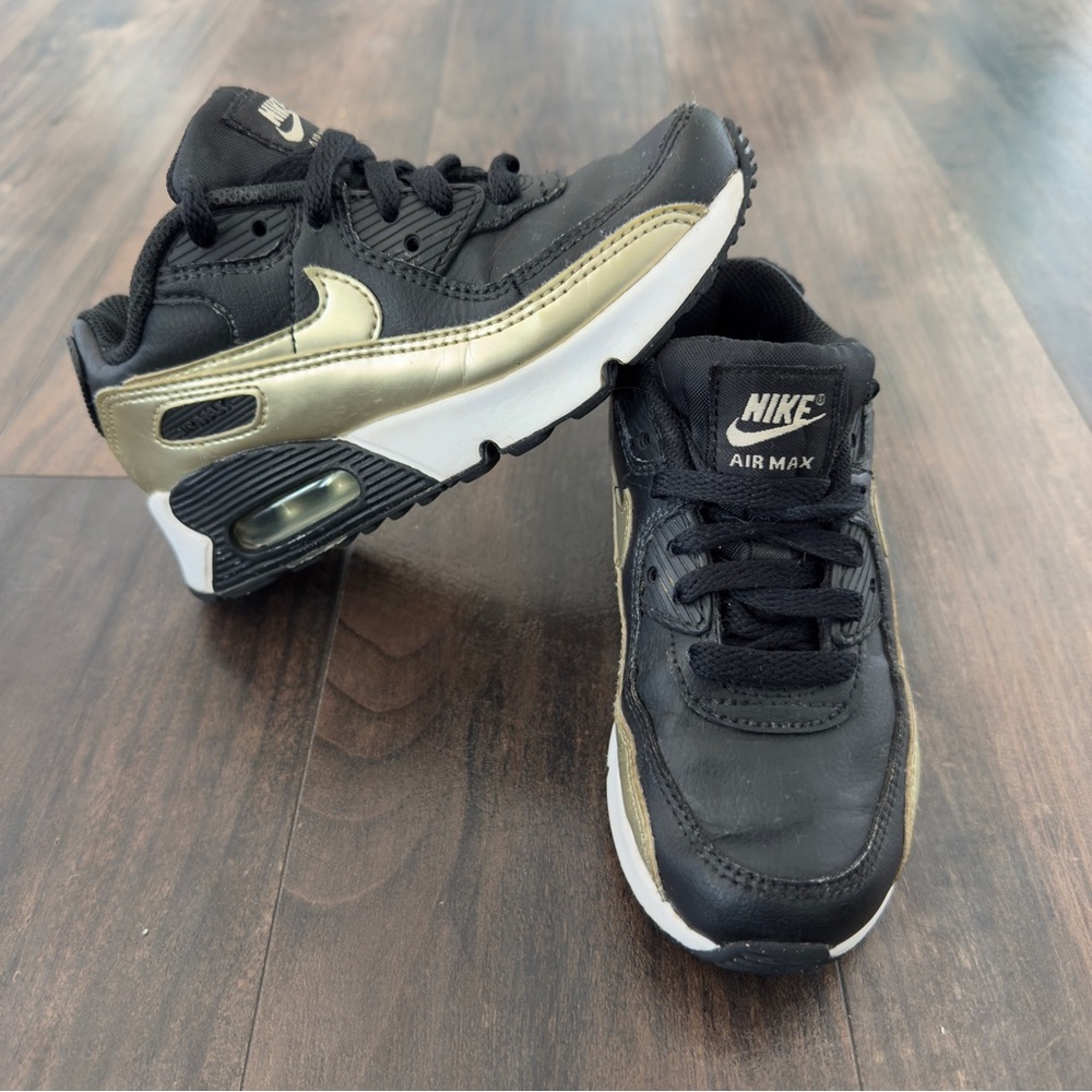 Nike Air Max Kids Shoes - Black and Gold size 12C